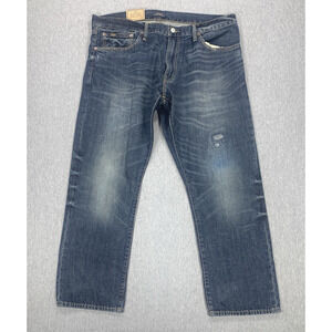 Polo Ralph Lauren Men’s 36x30 Hampton Relaxed Straight Blue Jeans Distressed